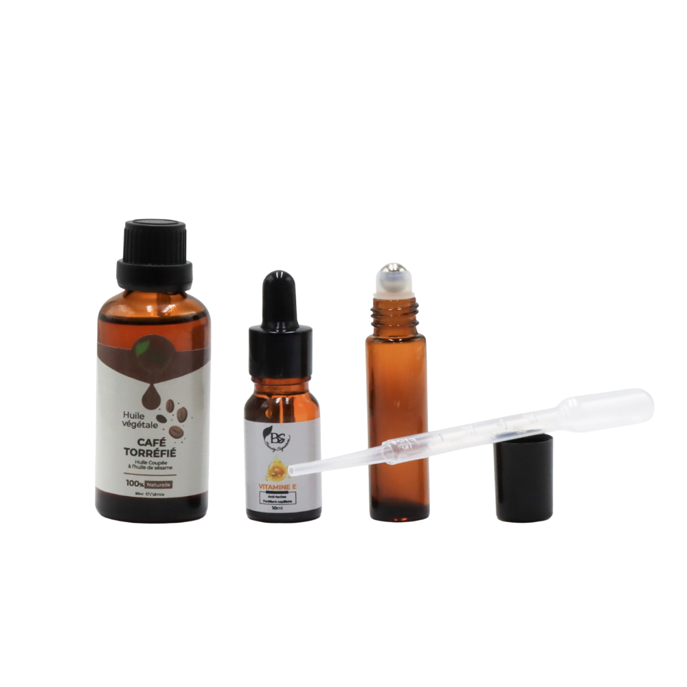 🌿 Pack Soin Cernes Naturel – Huile de Café & Vitamine E